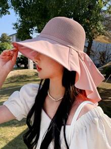 1pc Women Summer Hat, Outdoor Travel Sun Hat, Mesh Breathable Sunhat, Suitable For Summer Sun Protection - Bucket Hat - View 8