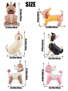 MECRLA 1pc/2pcs Pet Dog Balloons, 6 Styles Pet Dog, Happy Birthday Party Decor, Back To School, Animal Theme Party, Wall Decor, Outdoor Party Decor, Animal Balloons, Gift Balloons, Freestanding Balloons - A Variety Of Styles Available - View 4