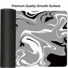 Fluid Pattern Gaming Mouse Pad For Desk,Desk Mat With Non-Slip Base,Large Mouse Pad Gaming Mousepad, Mouse Mat Desk Pad With Seamed Edges Mousepad For Gaming,Home,Black-Gray