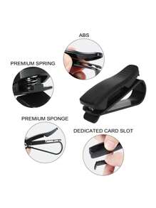 2pcs Black Car Sun Visor Sunglasses Clips - one-size - View 5