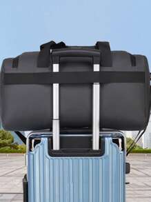 1pc Embroidery Customization Travel Duffle Bag, Large Capacity Dry And Wet Separation Sports Fitness Bag, Weekender Bag Carry On Tote Bags For Women, Travel Essentials Sport Gym Bag For Men, Overnight Bag Luggage Bag With Trolley Sleeve - Multicolor - View 9