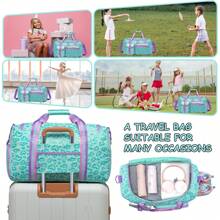 1 件儿童行李袋 女孩旅行袋 女孩运动袋 女孩过夜袋 女孩过夜袋 女孩舞蹈袋 周末旅行袋 带鞋隔层的健身袋