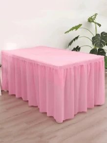1pc Elegant Table Skirt, 27.56x165.35 Inches Table Cloth, Suitable For Birthday Party, Wedding, Holiday Decoration, Home Decor, Room Decor, Dining Table, Kitchen Decor