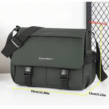 Nieuwe lente/zomer effen kleur met letterlogo, PU, eenvoudige schoudertas voor heren, modieuze casual crossbody-messengertas, krasbestendig, waterdicht, grote capaciteit, meerdere zakken, kan telefoon, tablet, opvouwbare paraplu, boeken, briefpapier, verstelbare riem, koerierstas, meerdere kleuren beschikbaar, geschikt voor buitenactiviteiten, reizen, fietsen, motorrijden, wandelen, zakelijk woon-werkverkeer, studenten, herenaccessoires, cadeau voor echtgenoot, vader, schoolbenodigdheden