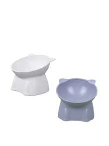 1/2 pièces Bol pour chat, Plateau incliné à 15 degrés anti-vomissement, Base stable, Difficile à renverser, Station d'alimentation ou d'abreuvement pour animaux de compagnie, Accessoires pour chat, Bol à nourriture pour chat, Set de bols pour chat, Convient aux chats et chiens d'intérieur, Peut être nettoyé au lave-vaisselle