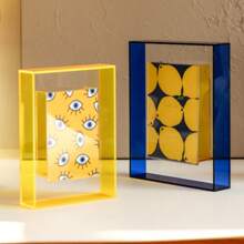 5/6/7/8 Inch Colorful Acrylic Photo Frame Box Diy Poster Mounting Display Stand Table Ornaments Creative Picture Message Board Holder Gifts Birthday Graduation