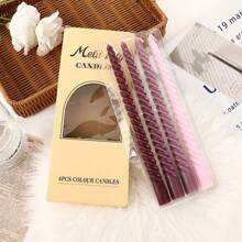 4pcs Ombre Color Spiral Taper Candles, Home Decor, Romantic Wedding Decoration, Suitable For Wedding, Candlelight Dinner, Restaurant, Bedroom, Bathroom, Office, Mother's Day, Birthday Gift Gifts Graduation