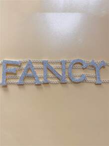 Collier de fantaisie avec strass en forme de lettre, collier ras-du-cou sexy pour fête