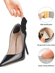 2/4Pairs Heel Cushion Pads For Big & Loose Shoes - Protectors For Blisters, Friction & Heel Pain - Anti-Slip Grips To Make Shoes Fit Tighter