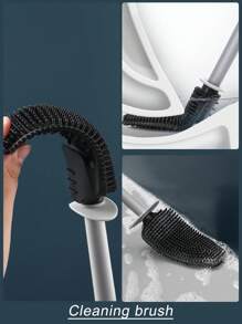 MENGNI 1pc Toilet Brush Holder, Suitable For Home Use, Light Luxury Wall Mounted Toilet, Bathroom Cleaning Brush, Long Handle Silicone Toilet Brush Bathroom Decor Fall Decor