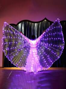 Alas con luces LED de colores brillantes con varita y capa, regalo para festivales y celebraciones, decoración de escenario, decoración navideña y de San Valentín, decoración del hogar, decoración para fiestas temáticas - Multicolor - Ver 15