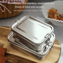 Roestvrijstalen 304 meerlaagse bentobox met scheidingswanddeksel, lekvrije lunchbox voor picknicks in de buitenlucht