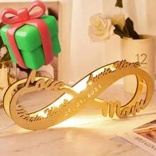 1pc Personalized Wooden Lamp Couple Name 3D Night Light, Creative Gift For Valentine's Day, Birthday, Mother's/Father's Day - Multicolor - View 20