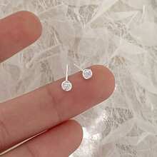 Mini Sparkling Rose Flower Rhinestone Earrings, Copper Alloy No Nickel Plating Jewelry, Hypoallergenic Small Studs, Sexy Minimalist Style, Comfortable Ear Post For Sleeping, Perfect For Daily Wear, No Need To Remove When Sleeping