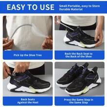 1 对可调节塑料鞋撑，适用于男士和女士，自动扩展，不变形鞋子定型器 - 白色 - 查看 6