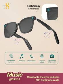 D8 handgefertigte Diamant-Smart-Brille mit Knochenleitung (Musik & Anrufe) für intelligente Geräte, für Damen und Herren, zum Anschließen an Handy & Tablets, zum Radfahren, Spielen, Musikhören oder Handyieren, um mit der Außenwelt in Kontakt zu bleiben.