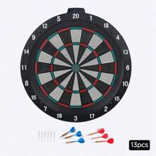 WIN.MAX 18-Inch Soft Plastic Dart Board, Indoor Entertainment Game Interactive Darts Target, Comes With 6pcs Plastic Tip Darts And 6pcs Spare Plastic Tips