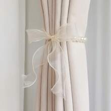 1 件/2 件装饰性窗帘系带，带仿珍珠蝴蝶结，DIY 窗帘系带夹，适用于客厅、办公室家居装饰