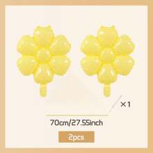 2/5/10 件雏菊花主题铝箔气球，派对装饰，适合生日、婚礼、新娘送礼会、单身派对装饰（黄色） - 黃色雛菊 - 查看 14