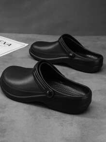 Men's Kitchen Shoes, Anti-Slip Closed-Toe Clogs, Soft Sole Oil-Resistant Slip-On Medical/Nurse Slippers For Summer