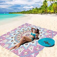 1 Stück Mandala Muster Oversized Stranddecke, leicht und strapazierfähig, Große Größe geeignet für Erwachsene Strandreisen, Camping, Wandern, Picknick