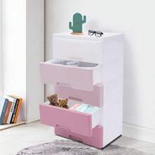 HOHOBLA Ringmaster Plastic Drawers Dresser 5 Tier Storage Tower With 5 Drawers,Storage Organizer Rack Clothes Storage Cabinet Closet For Storing Clothes,Towels,Toys (Gradient Pink) - Pink - View 5