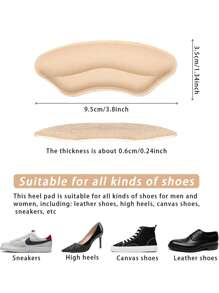 2/4Pairs Heel Cushion Pads For Big & Loose Shoes - Protectors For Blisters, Friction & Heel Pain - Anti-Slip Grips To Make Shoes Fit Tighter