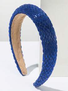 1 pieza Diadema con cuentas de estilo coreano, de nueva y multicolor, con diseño de frente alta y versátil, accesorio de cabello hecho a mano con tubo de cristal, elegante y creativo para uso diario