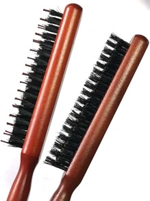 1pc Teasing Bristle Hair Brush For Women-Rat Tail Pick For Hair Sectioning Used For Edge Control, Wood Slim Line Comb Hairbrush Extension Hairdressing Styling Tools,Hair Brush,Comb,Hair Tools,Hair Products And Accessories For Barber Salon Beauty Travel Essentials