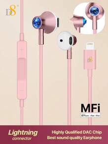 D8 1Pack MFi Certified Lightning Earbuds Compatible With Iphone, Noise Isolation, Wired Ear Buds Compatible With Iphone With Built-In Remote To Control Music, Phone Calls, And Volume Compatible With Iphone 14/13/12/11/XR/XS/X/8/7/SE/Pro/Pro Max - Pink - View 14