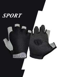 1 Pair Half Finger Mesh Gloves, Knitted Fabric Breathable Anti-Slip Durable For Cycling, Sports, Fitness - Multicolor - View 16