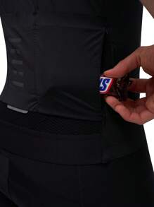 HISERWA 男士骑行服 专业竞赛骑行服 - 男士短袖高端骑行上衣 高弹力、透气、速干、吸湿排汗、贴身骑行服 多口袋骑行服，带反光细节 专业骑行服 防紫外线骑行服 高端自行车服 公路骑行服 反光 - 黑色 - 查看 9