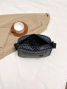 1pc Fashion Men's Shoulder Bag, Messenger Bag, Crossbody Bag, Satchel, Multi-Pocket, PU Leather, Suitable For Outing, Work Commute, Travel, Adjustable Strap, Casual & Stylish Black Color - Multicolor - View 7