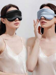 1PC Sleep Mask With A Pair Of Earplugs (Random Color),Shading Sleep Eye Mask,Sleep Masks Silky Soft Satin Eye Mask Cover Effective Shading Blindfold With Elastic Strap,Soft Breathable Sleep Eye Mask With Adjustable Elastic Strap For Flight Nap,For Side Sleeper Women Men,Relaxing Fatigue, Lunch Rest, Sleeping