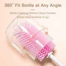 SAIDAH 360 Degree Rotation 3 In 1 Silicone Baby Feeding Bottle Brush Pacifier Brush Wash Water Sippy Cup Container Straw Cleaning Brush Set - Multicolor - View 3