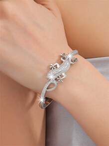 1 pièce Bracelet glamour de lézard décoré de strass en alliage de zinc, convient pour le port quotidien des femmes