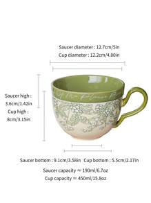 春日清晨，芬芳百花盛开，早餐咖啡杯陶瓷杯带盖，下午茶杯，女士生日礼物套装 - 彩色 - 查看 4