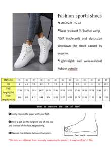 Giày thể thao cổ cao buộc dây in chữ tối giản cho nữ, giày thể thao phối màu unisex cho cặp đôi - trắng - Xem 6