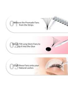 RITALASH Premade Lash Fans 12D 14D 16D 18D 20D C Curl Pointy Base Premade Fans Eyelash Extensions Middle Stem & Long Stem Heat Bonded Premade Fans Russian Volume Lash Extensions Supplies