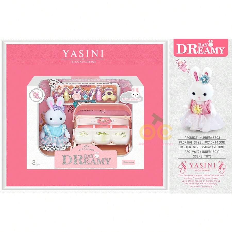 1 Set Of Fashion Toy Sets, Kaidi Rabbit Toy Sets, Play Toys, Dress-Up Toy Sets, Modular Sets, Children's Toys, Sharing Sets, Various Scenes, Play Toys Suitable For Children And Adults, Use This Set Of Fashion Toys To Release Fashion Creativity! - 嬰兒車 - 查看 1
