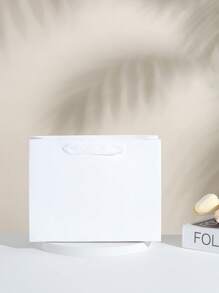 10,6 * 3,14 * 8,07 pulgadas (27 * 8 * 20,5 cm), Paquete de 2 piezas, Bolsa de regalo de papel con asa horizontal blanca, Empaque premium