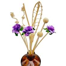 10 件混合风格手工藤条花形藤条，天然染色藤条香薰棒，适用于客厅、卧室、婚礼和节日