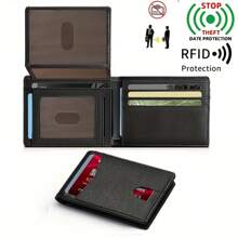 Billetera minimalista de fibra de carbono ultrafina de triple pliegue con ventana de identificación y 13 ranuras para tarjetas, monedero, portador de tarjetas para hombres, billetera mini, cartera pequeña, billetera RFID