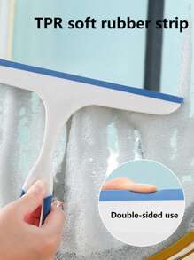 1pc Soft Silicone Glass Scraper, Streak-Free Window Cleaner, Kitchen Oil Remover, Bathroom Floor & Tile Squeegee, Double-Sided, Colorful Car Glass Scraper, Non-Slip Window Cleaning Tool (Random Color) - Multicolor - View 6