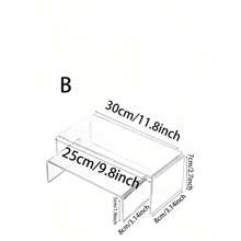 1pc Transparent Acrylic Display Stand, Rectangular Acrylic Shelf Suitable For Vendor Event, Paper Cups, Cupcakes, Perfume