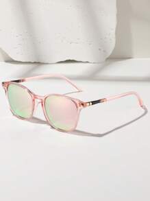 New Summer Beach Travel Vacation Couple Fashion Glasses, Colorful Round Lenses, Black Fashion Glasses For Women, Suitable For Driving, Fishing, Street Style, Parties, Family Outings Accessories For Summer Beach Vacation,Outdoor,Travel