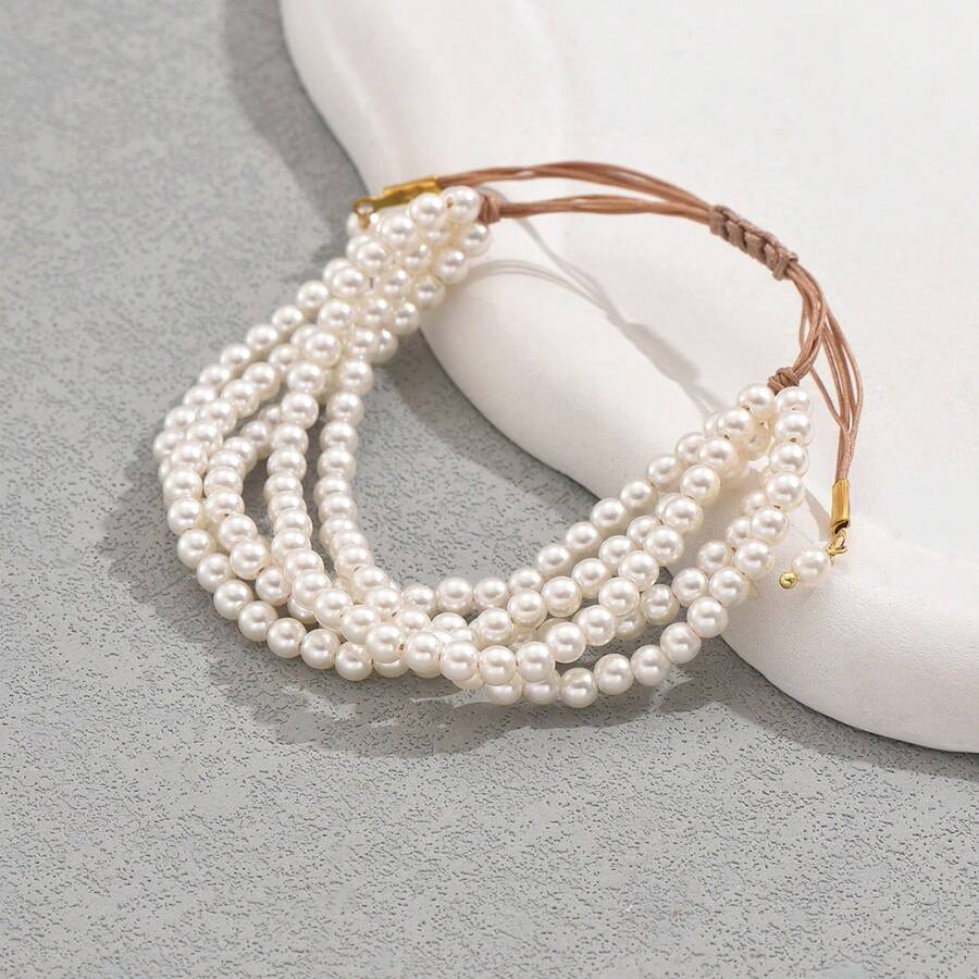 1pc Handmade Exquisite Faux Pearl Bracelet - Pearl Bracelet - View 1