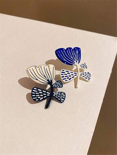 1 Đôi Bông Tai Men Thời Trang Hàn Quốc Thiết Kế Độc Đáo Thích Hợp Cho Nữ Trang Phục Công Sở