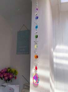 1pc Crystal Sun Catcher, Hanging Crystal Decorative Sun Catcher With Chain, Prism Pendant Rainbow Maker For Window, Home Office, Wall Decor, Garden Decor Gifts Birthday Graduation - Multicolor - View 4