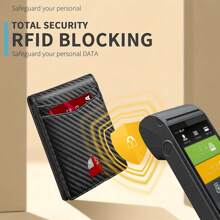 Billetera minimalista de fibra de carbono ultrafina de triple pliegue con ventana de identificación y 13 ranuras para tarjetas, monedero, portador de tarjetas para hombres, billetera mini, cartera pequeña, billetera RFID